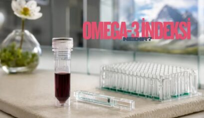 Omega-3 İndeksi testi ile EPA ve DHA seviyelerinin ölçümünü gösteren illüstrasyon
